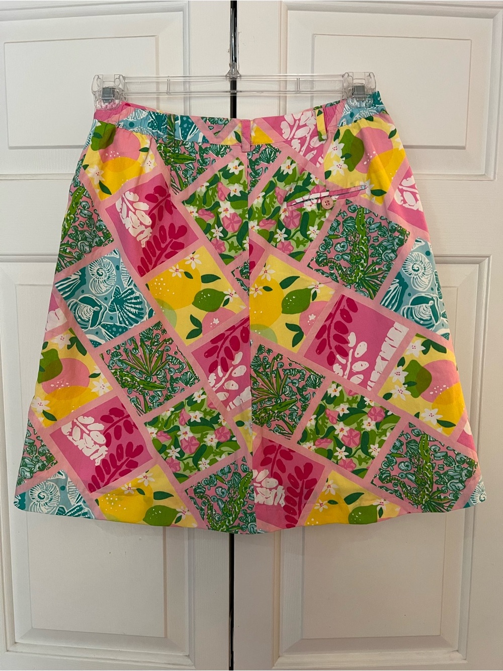 Lilly Pulitzer Vintage White Label Floral Patchwork A-Line Skirt Size 8 - Picture 8 of 9